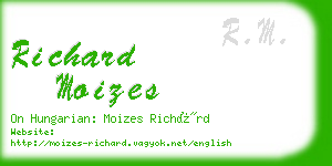 richard moizes business card